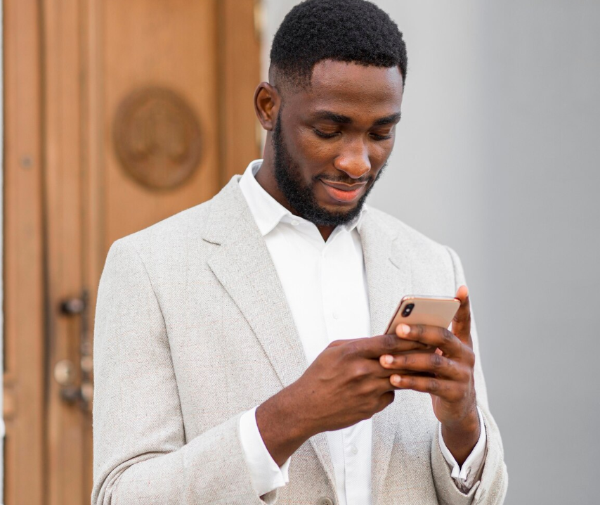 Person checking phone